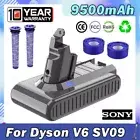 9500mAh Battery for Dyson V6 Absolute Animal DC58 DC61 SV03 SV09 SV05 & Filters