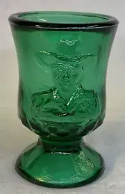 Boyd Art Glass Hopalong Cassidy Columbia Green Toothpick Holder LTD 207 of 1000