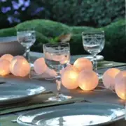 20 White 5cm Ball Fairy Lights - wedding party home event decoration - mains powered