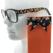 Halloween Candy Corn Reading Glasses, +3.0 Hand Painted Readers, Eyeglasses Case