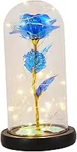 RORPOIR 1pc Preserved Flower Decorative Lamp Valentines Day Indoor Artificial Decorations Roses Faux Everlasting Romantic LED for Light Rose Buds Party Colorful Ornament Blue Plastic