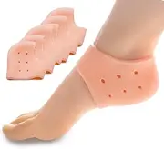 Heel Support for Plantar Fasciitis, 4 PCS Thick Heel Sleeves, Silicone Heel Protector Pads, Heel Cushion for Bone Spur and Heel Spur Pain Relief, Cracked Heels