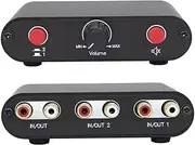 2-Way RCA Stereo Audio Switch Input Signal Source Switcher Selector Splitter Box（2 in 1 Out / 1 in 2 Out）-RC21