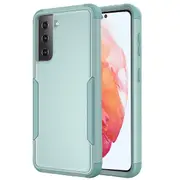 For Samsung Galaxy S22+ /S22 Plus 3in1 Case Drop Resistant Defender Tradies Hybrid Armor Heavy Duty Rugged Shockproof Tough Cover (Sky Blue)