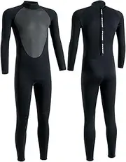 Mens Womens Wetsuits Full Length, 1.5mm/3mm Neoprene Diving Suit, Unisex One Piece Back Zipper Wetsuit Long Sleeves Swimsuit for Scuba Diving, Surfing, Snorkeling, Kayaking Swimming Water Sports