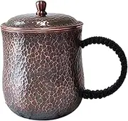 DimyFew Copper Coffee Mug Pure Copper Mug Beer Mug 500ml Drinkware Handmade Water Mug Copper Water Cup for Kitchen Coffee Shop, Color A