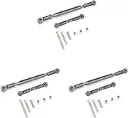 3X Metal Adjustable Steering Linkage Servo Link Pull Rod Turnbuckle for MN D90 D99 MN-90-45 1/12 RC Car Crawler,Grey