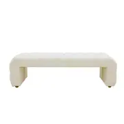 [James Lane] Maeve Bench Boucle Ivory