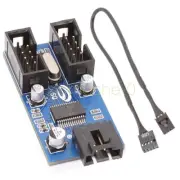 1X 9Pin USB Header Male 1 to 2 Female Extension Splitter Cable Connector Adapter