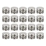 30pcs Metal Spring Cord Locks Fastener Toggles Stopper White Nickel