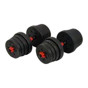 30kg Adjustable Rubber Dumbbell Set Barbell Home GYM Exercise Weights