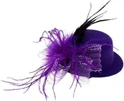 OATIPHO Party Headwear Hair Bowler Hat Guy Costume Sparkly Bridal Head Funeral Hats for Women Purple
