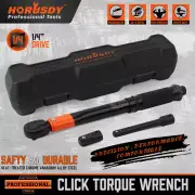 HORUSDY 3Pc 1/4" Drive Click Torque Wrench Ratchet Socket with Adaptor Extension