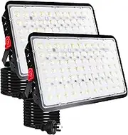 200W LED Flood Light Outdoor, Indmird 2PCS 20000LM LED Floodlight 6500K Daylight White Security Lights IP66 Waterproof Led Spot Light Led Work Light for Yard,Garage,Garden,Parking Lot, Park,Playground