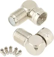 5pcs TV Antenna Male to F Type Female Right Angle Cable Connector Adapter Set for Home Theater