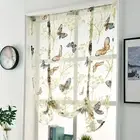 Short Sheer Curtain Animal Pattern Decoration Flower Pattern Roman Blind Thin