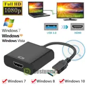 USB 3.0 To HDMI Audio Video Adaptor Converter Cable For Windows 7/8/10/11 PC HD