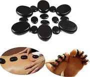 QYLHH 16 Pcs Hot Massage Stones Set Basalt Rocks Natural Lava Warmer for Home Spa Massager for Back&Leg& Face &Foot