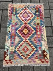 Hand Woven Afghan Wool Kilim, Size: 120 X 75 cm, Flat Woven Handmade Floor Rug