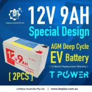 2x Tpower 12V 9AH SLA AGM Rechargeable Battery 60CCA F Razor E200 E300S Scooter