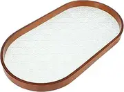 MOLUCKFU Flower Pattern Glass Serving Tray Snack Platter Decorative Tea Tray Portable Fruit Serving