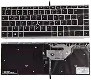 Laptop Keyboard for HP ProBook 640 G4 645 G4 L09548-161 with Silver frame with backlit&pointing stick Latin America LA Black New