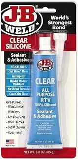J-B Weld 31310 All-Purpose RTV Silicone Sealant and Adhesive - 3 oz. - Clear