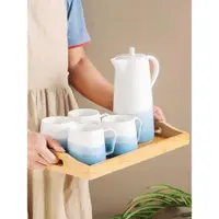在飛比找ETMall東森購物網優惠-冷水壺陶瓷涼水壺水杯套裝家用創意耐高溫大容量北歐日式夏季杯具