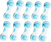 10 Pack Child Safety Cabinet Locks, Child Proof Locks for Cabinet Doors, Pantry, Closet, Wardrobe, Cupboard, Drawers - 3M - No Drilling - Child Safety Locks for Cabinets and Drawers - Baby Proofing Cabinet Lock