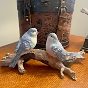 Blue Birds On Tree Branch Figurine Table Shelf Sitter Home Decor 9.5" L x 4" H