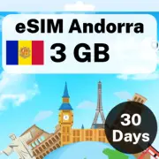 eSIM Andorra - 3 GB - 30 Days - Travel eSIM | QR code activation