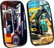 Heavy Equipment Truck Mirror 1Pcs, Excavator, Forklift Rearview Mirrors, Tractor, Plow, Dump truck, Lorry, Loader, Boat Yacht Fishing Side View Reversing (5.3"x9")