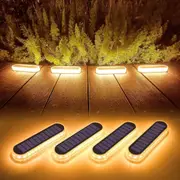 4-Pack Solar Deck Lights, LED Garden Solar Step Lights Waterproof for Steps Driveway Pathway Lighting