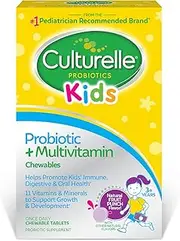 Culturelle Kids Probiotic plus Complete Multivitamin Chewable | Digestive and Immune Support*| Excellent Source of the Antioxidant Vitamins A, C, and E | Contains LGG, The proven probiotic| 30 Count