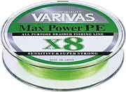 Varivas Max Power PE x8 Braided Fishing Line, Lime Green, 150m & 200m