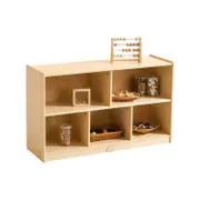 Jooyes 5 Cubby Cabinet Kids Bookshelf Organiser Storage - H60.5cm - oak | 100cm | Toys Storage Cabinet