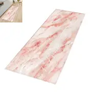 Marble Prints Area Rugs Kitchen Floor Mat Door Mat for Corridor Bathroom Hallway-Pink