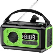 12000mAh Emergency Radio, Portable AM/FM/NOAA Radio with 2 Solar Panels, Hand Crank Radios with Flashlight Reading Lamp SOS, Power Bank SOS Alarm for Home & Outdoor Emergency