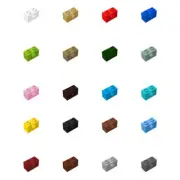 50x Part 3700 Technic Brick 1x2 [1 Hole] Building Pieces Bulk Lot NEW
