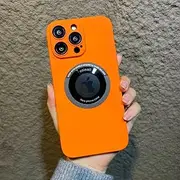 Wireless Charge Phone Case for iPhone 14 13 12 11 Pro Max Plus Magnetic Bumper Matte Hard PC Shockproof Cover,Orange,for iPhone 12