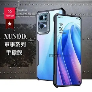 【XUNDD 訊迪】OPPO Reno7 Pro 5G 軍事防摔 鏡頭全包覆 清透保護手機殼-夜幕黑