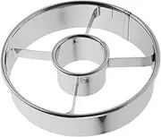 SECFOU Round Stainless Steel Doughnut Cutter Mold Reusable Baking Tool for Fondant Cake Decoration for Making Delicious Round Doughnuts at Home