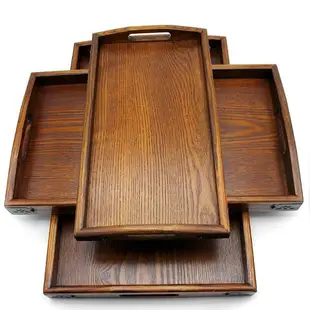 日式長方形茶盤實木托盤 木盤子 木質餐盤酒店收納托盤 茶具托盤