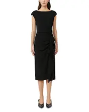 Max Mara Studio Aia Black Lightweight Cady Dress
