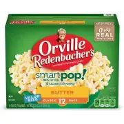 Orville Redenbacher’s Smart Pop! Butter Popcorn, Microwave Popcorn, 12 Count