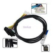 1M/2M SFF-8644 to 4X SFF-8482 Mini SAS Internal HD w/IDE Power Cable 100cm/200cm