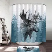 Moose Drawing Shower Curtain