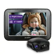Leo and Ella - Baby Car Camera - 5'' 1080P Mirror Monitor with IR Night Visio...