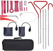 Car Tool Kit 24 Pieces, Professional Car Emergency Repair Kit, Essential Car Lockout Kit with Long Reach Grabber, Air Wedge Pump, J-Hook, Trim Removal Tool, Storage Bag for Cars Doors Windows