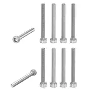 10-Pack Socket Head Cap Screws Bolts M5x45mm 0.8mm Pitch for Chainsaw [Silver]